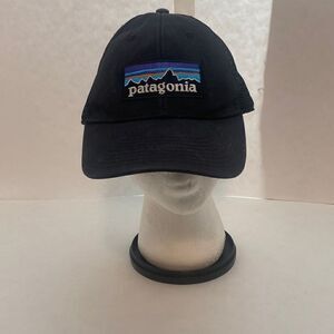 ‎Patagonia Mountain Logo Mesh Trucker Hat Cap Snapback Black
